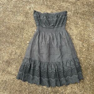 xs gray gothic mini sundress strapless gap